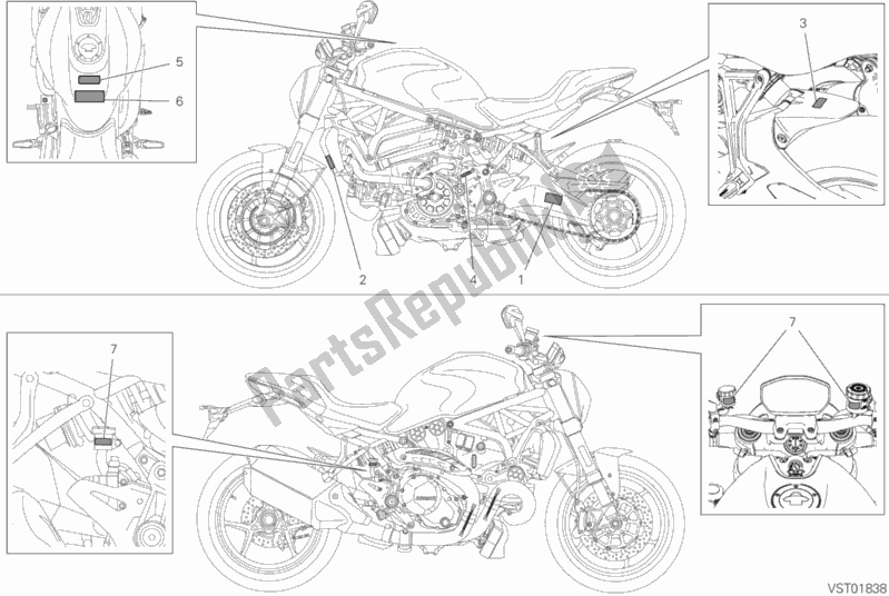 Wszystkie części do Posizionamento Targhette Ducati Monster 1200 S 2018